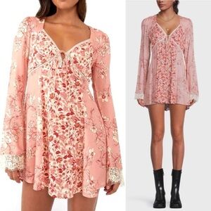 FREE PEOPLE WOMEN’S ODETTE PRINTED TUNIC - PETAL COMBO-SIZE X-SMALL